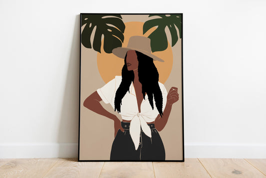 Black art, Black woman art, African American art, African portrait art, Black woman portrait, Boho woman art, Black woman poster
