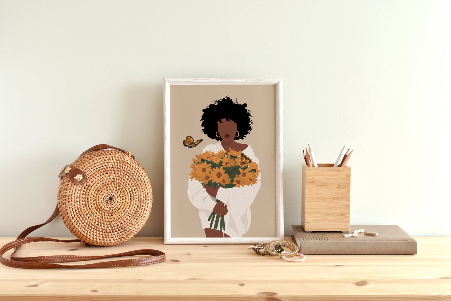 Black art, Black woman art, African American Art, Black Girl Art, Woman Art Decor, Modern Wall Art, Fashion Flower Art, Boho Wall Art.