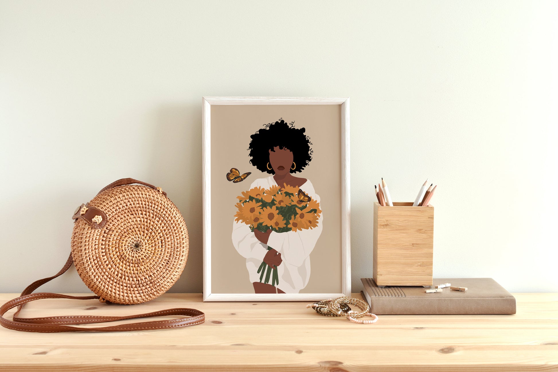 Black art, Black woman art, African American Art, Black Girl Art, Woman Art Decor, Modern Wall Art, Fashion Flower Art, Boho Wall Art.
