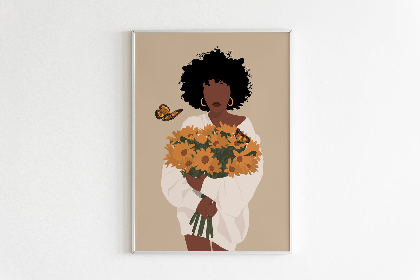 Black art, Black woman art, African American Art, Black Girl Art, Woman Art Decor, Modern Wall Art, Fashion Flower Art, Boho Wall Art.
