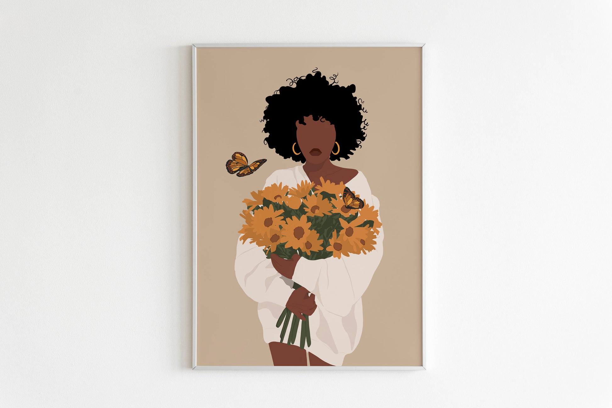 Black art, Black woman art, African American Art, Black Girl Art, Woman Art Decor, Modern Wall Art, Fashion Flower Art, Boho Wall Art.