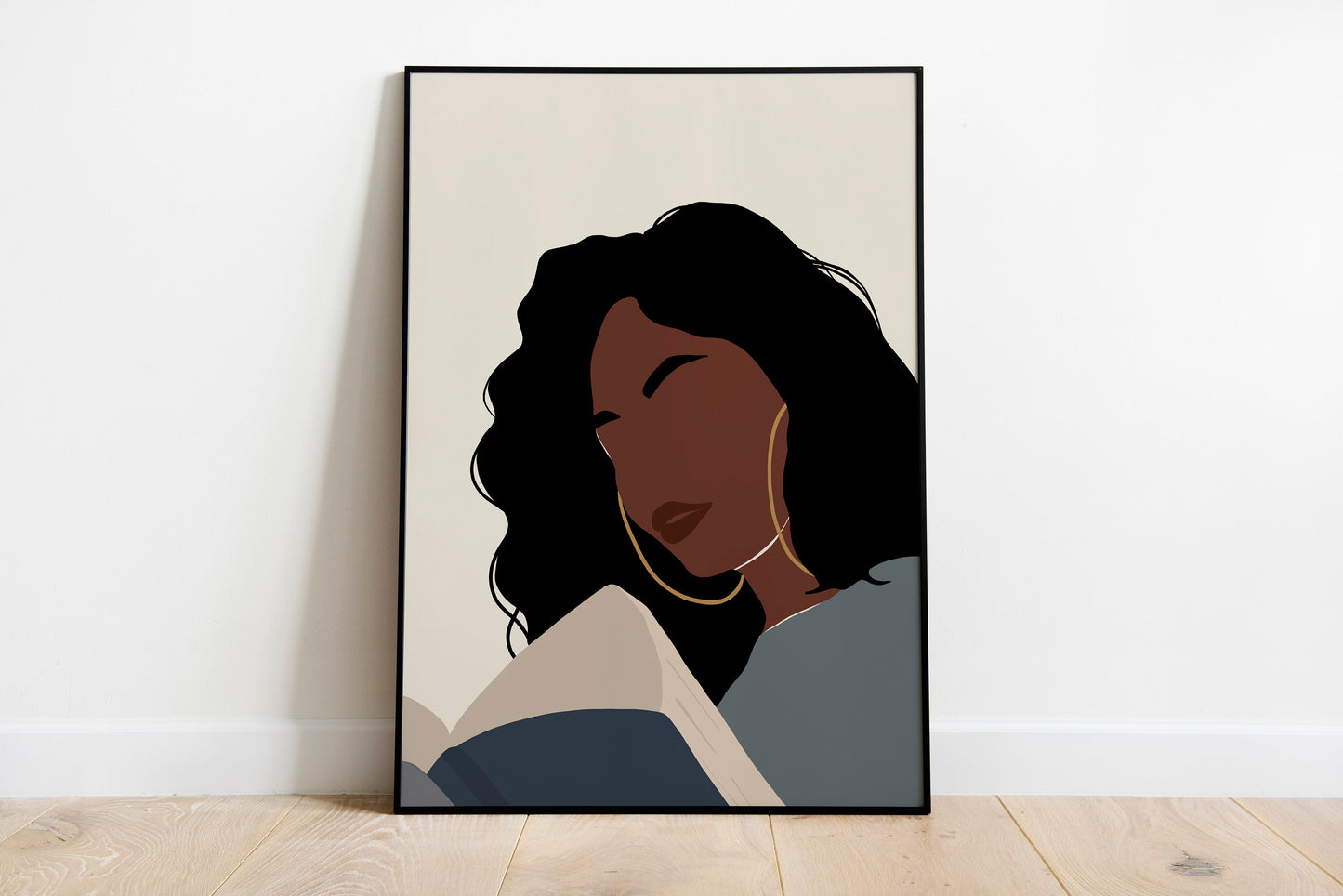 Girl Reading Print, Black art, African American art, Boho Woman illustration, Woman Print, Book Library Poster.