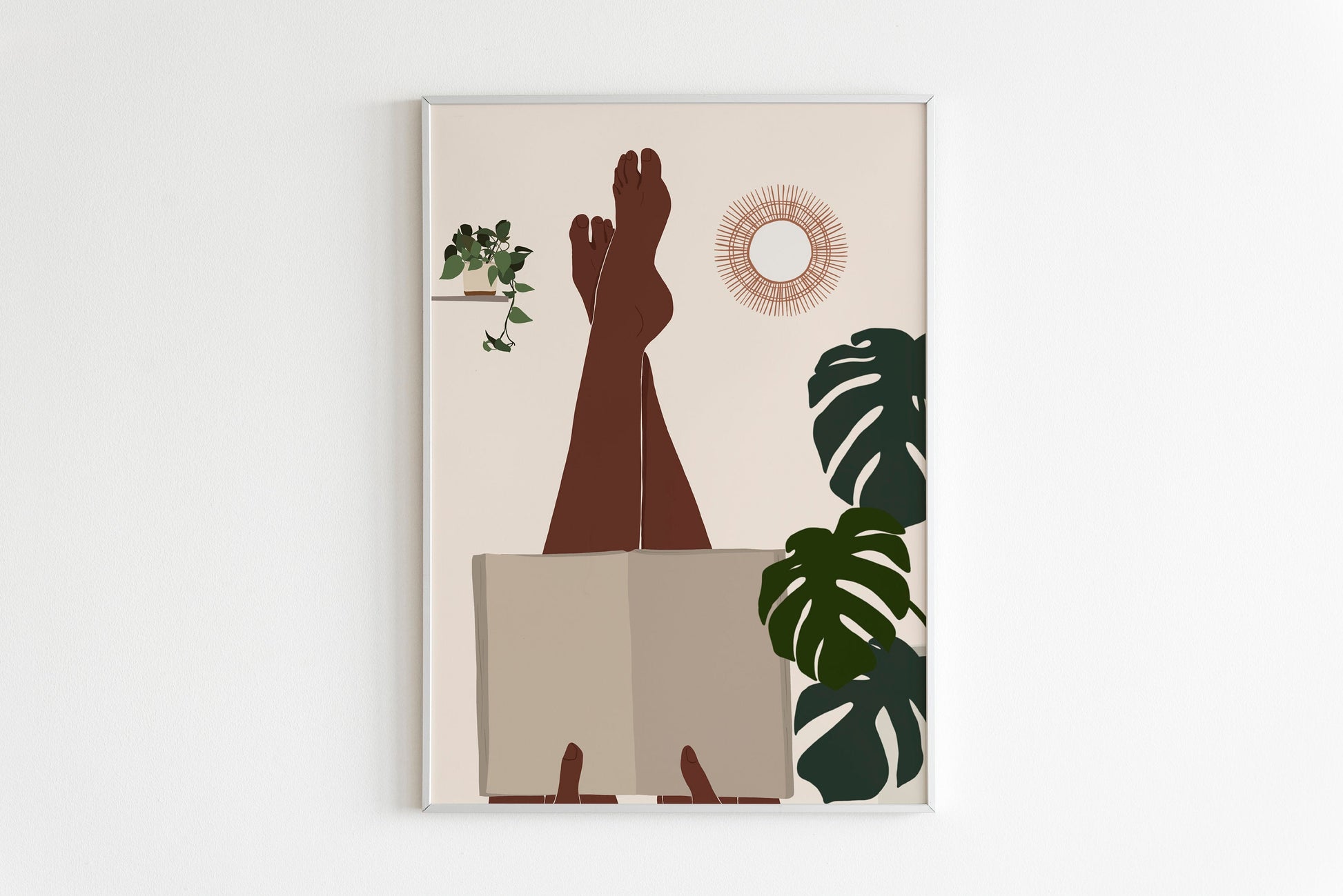 Black art, Book lover art print, Black Girl Reading Print, Black Woman Print, Fashion Print, Library Wall Art, Wall Art Gift, Mid century.