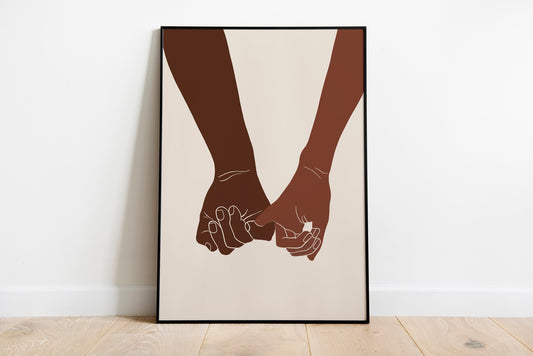 Hand Art Print, Hands Wall Print, Poster, Black Hands Poster ,Boho Hands, Woman empowerment, African Art