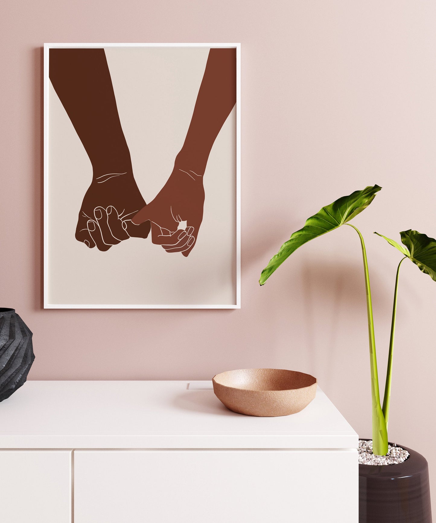 Abstract Hand Art Print, Hands Wall Print, Printable Wall Art, Stay Together, Black Hands Poster ,Boho Hands, Woman empowerment, African Art