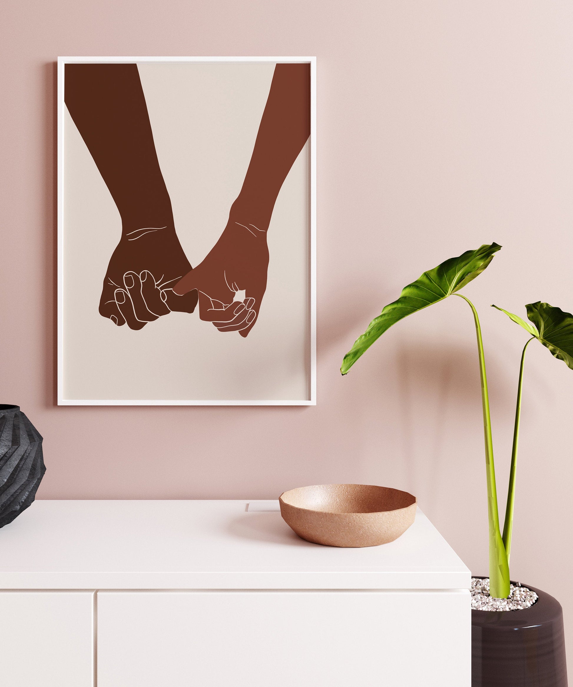 Abstract Hand Art Print, Hands Wall Print, Printable Wall Art, Stay Together, Black Hands Poster ,Boho Hands, Woman empowerment, African Art