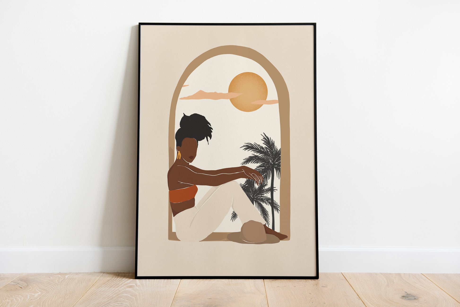 Sun and Moon Art, Black Woman Art, Black Art, African Art, African American Art, Digital Download, INSTANT DOWNLOAD, Woman Wall Art.