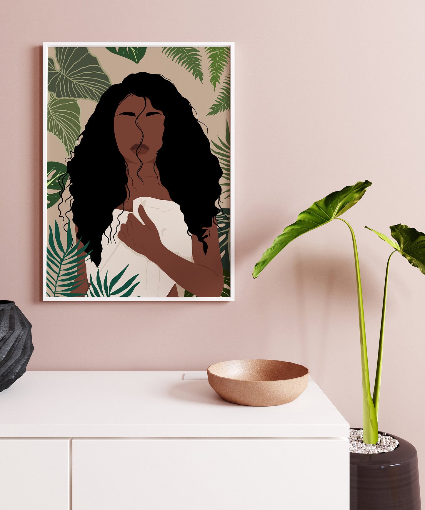 Black Art, Black Woman Art, African American Art, INSTANT DOWNLOAD, Digital File, Black Girl Art Print, Woman Art Decor, Boho Wall Art.