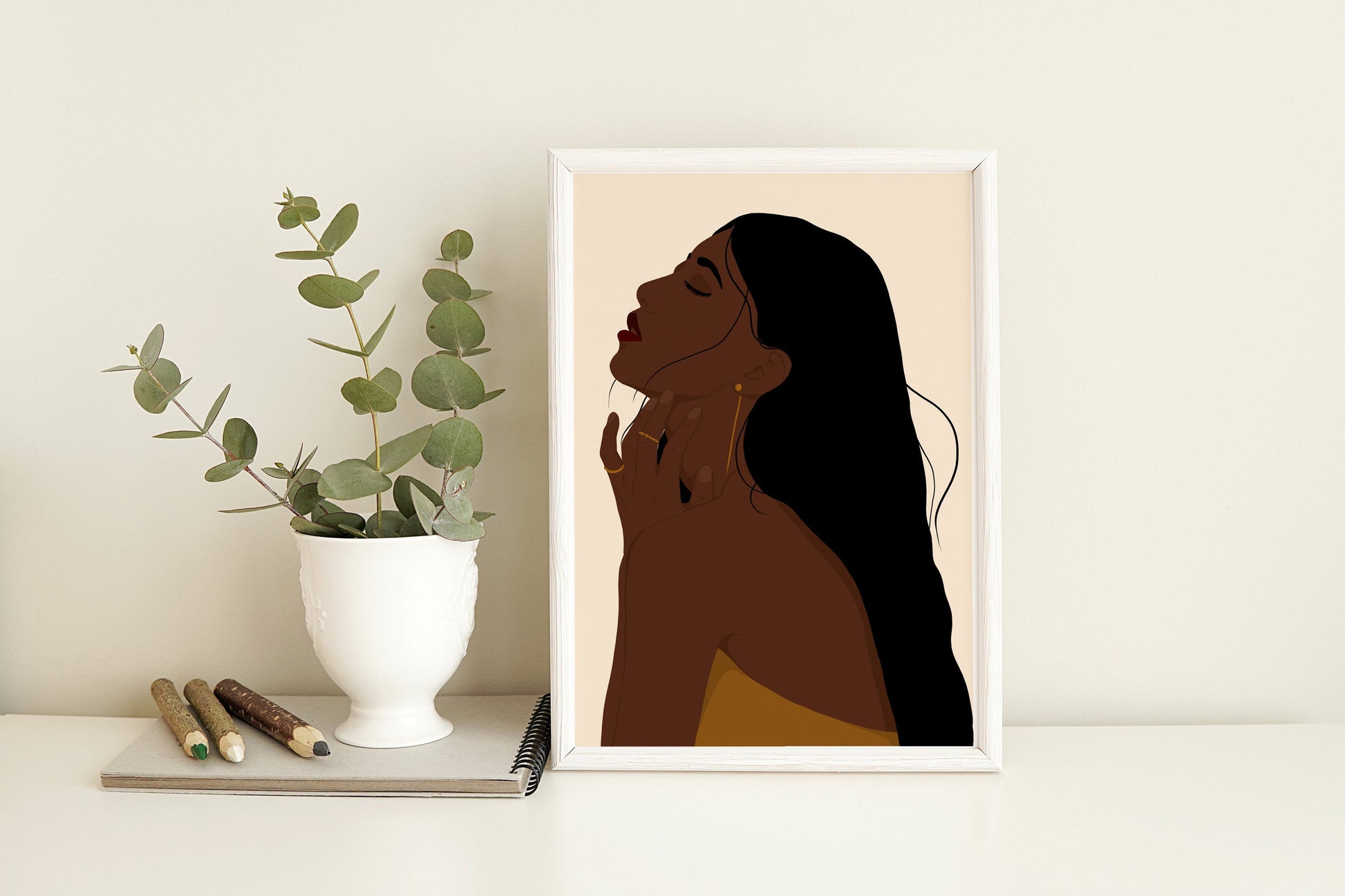 Black art, Black woman art, African American art, Mid century art, Black women, Abstract Black woman, Printable wall art,  Earth tones print