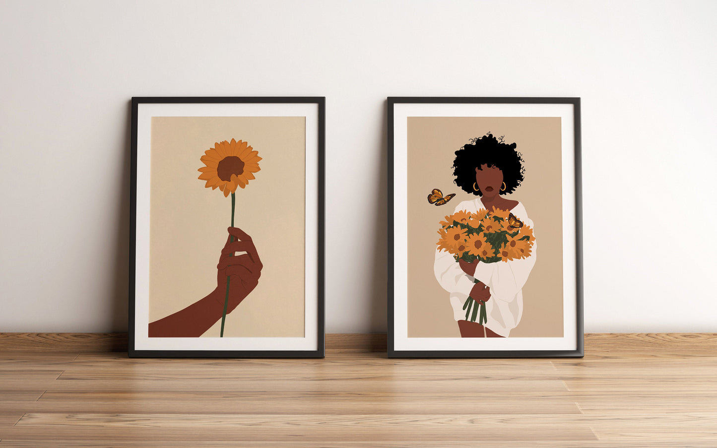 Black Woman Art, Black Art, Flower Girl, Flower Lover Art, Black Girl Art Print, Digital Art, INSTANT DOWNLOAD, Flower Art, Black Girl Print