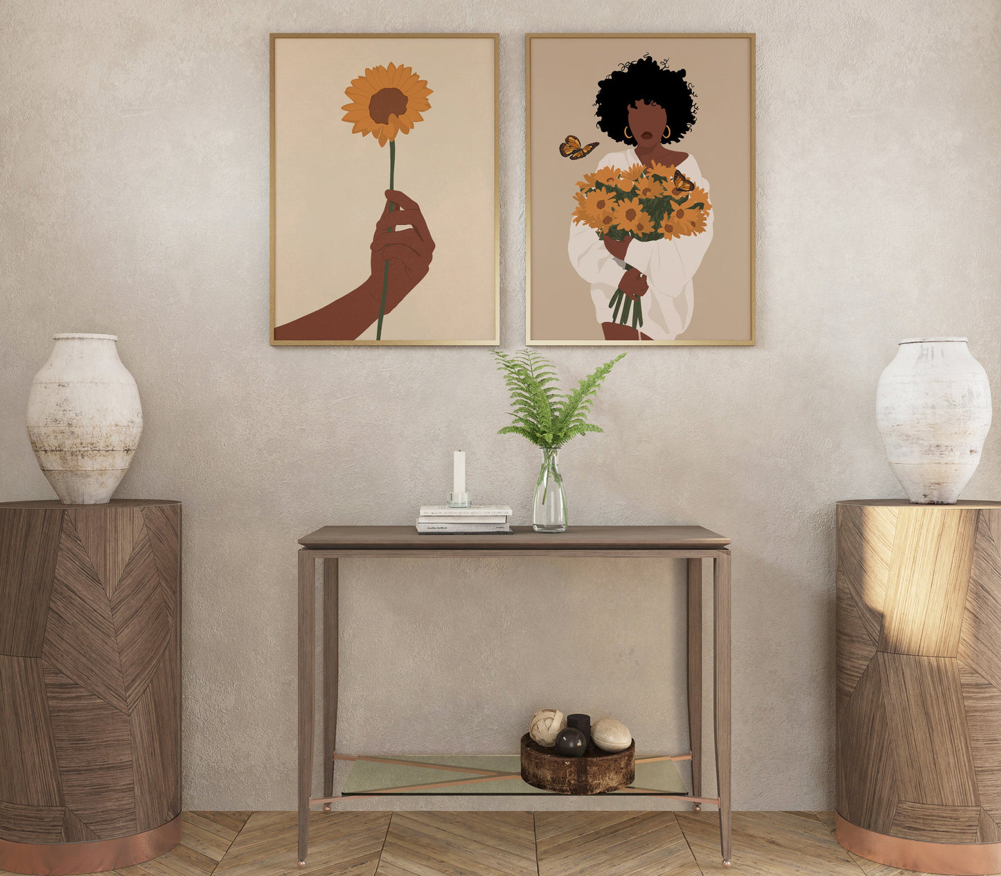 Black Woman Art, Black Art, Flower Girl, Flower Lover Art, Black Girl Art Print, Digital Art, INSTANT DOWNLOAD, Flower Art, Black Girl Print