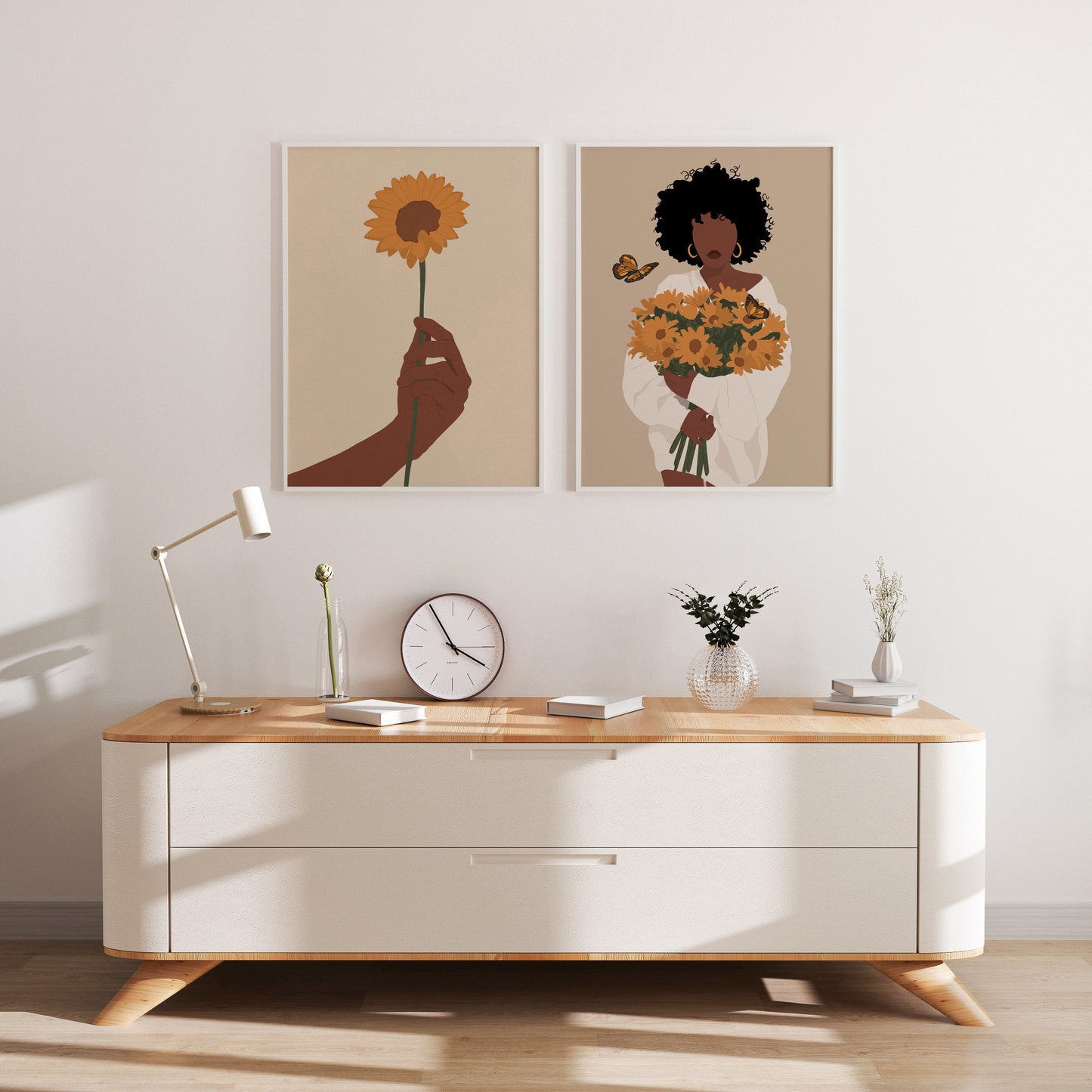 Black Woman Art, Black Art, Flower Girl, Flower Black Girl Art Print, Art, Flower Art, Black Girl Print