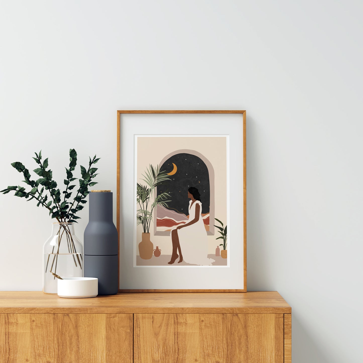 Sun and Moon Art, Black Woman Art, Black Art, African Art, African American Art, Digital Download, INSTANT DOWNLOAD, Woman Wall Art.