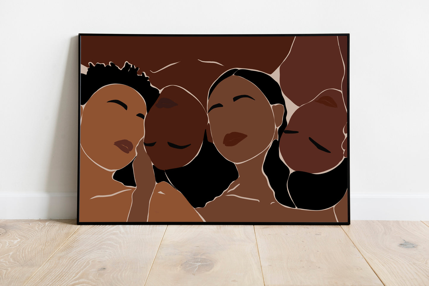 Black art, Black Woman Art Set of 5 Prints, Gallery Wall Art, Black Girl Art Print, Poster Bundle, Woman Gallery Wall, Hand Art Print