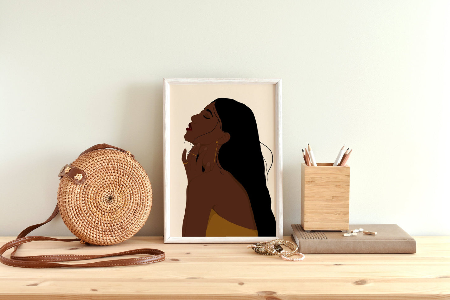 Black art, Black woman art, African American art, Mid century art, Black women, Abstract Black woman, Printable wall art,  Earth tones print