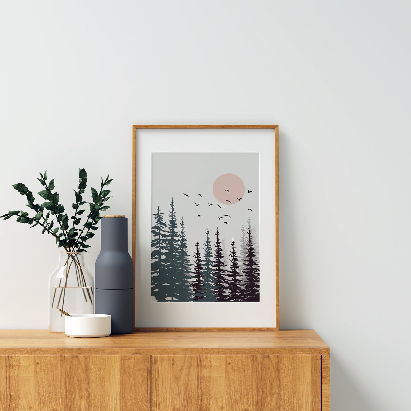 Mid century art,Sun Mountain wall art Print Set of 2, Mid CentryAbstract Sun, Mountain, Minimal wall art, Boho decor Line Sunset Digital Art