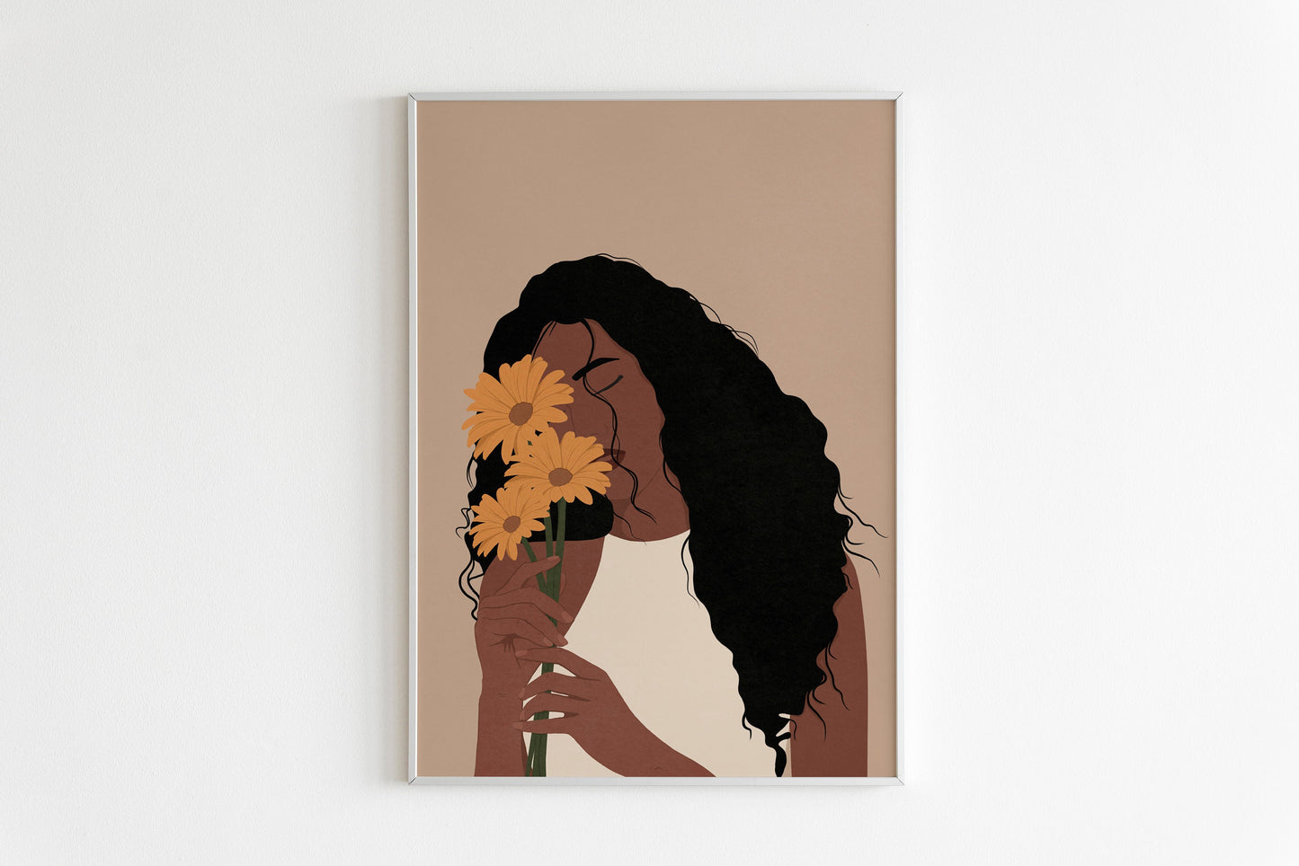 Black Woman Art, African American Art, Female Portrait, Flower Girl, Black Girl Art, Flower Lover Art, Lover Art, Black Art, Girl Flower.