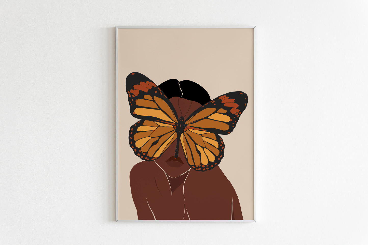 Black Woman Art, Black Art, Digital Downloads, Butterfly Lover, Butterfly Woman Art, Woman Poster, Black Girl Poster,  Female Portrait Art.