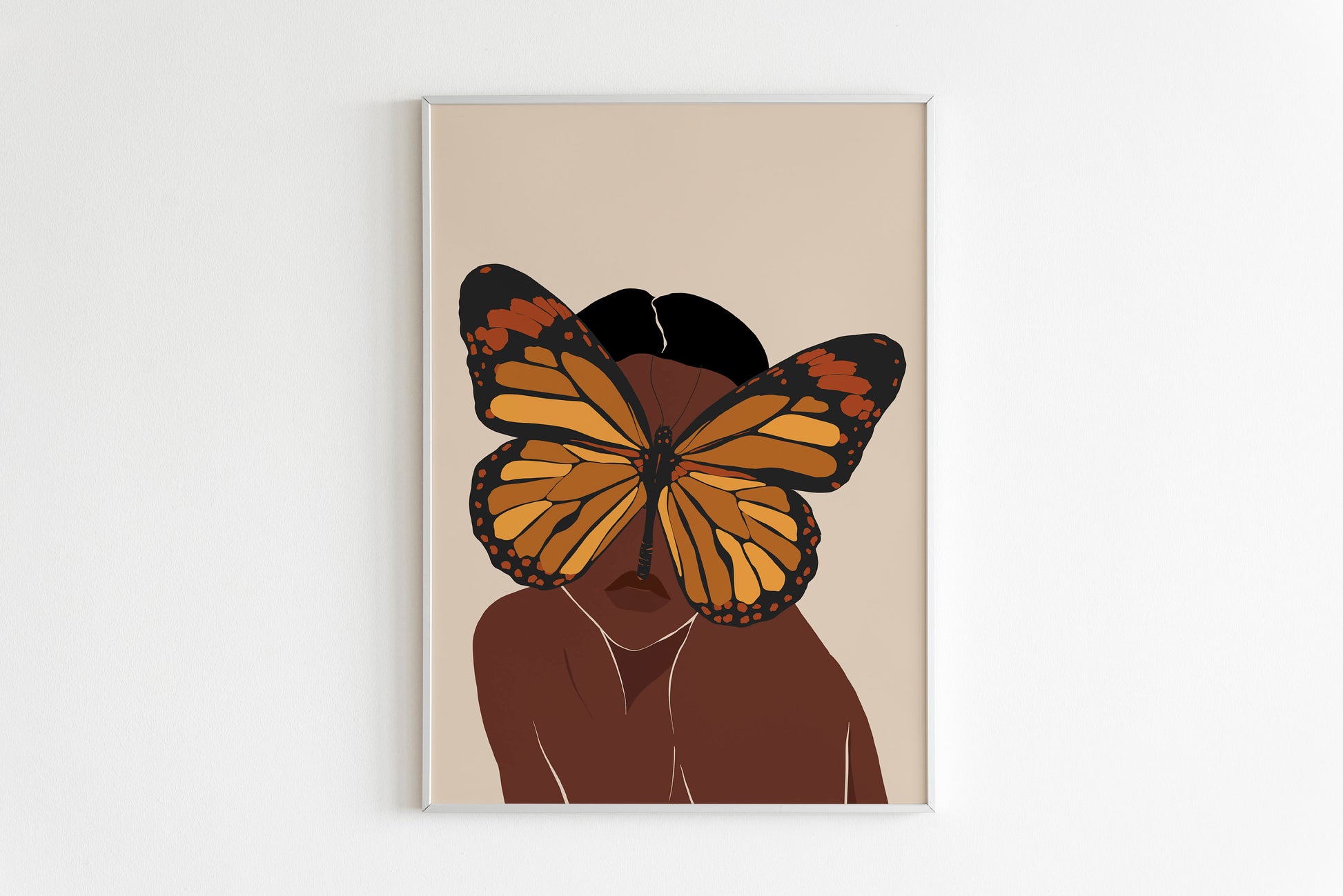 Black Woman Art, Black Art, Digital Downloads, Butterfly Lover, Butterfly Woman Art, Woman Poster, Black Girl Poster,  Female Portrait Art.