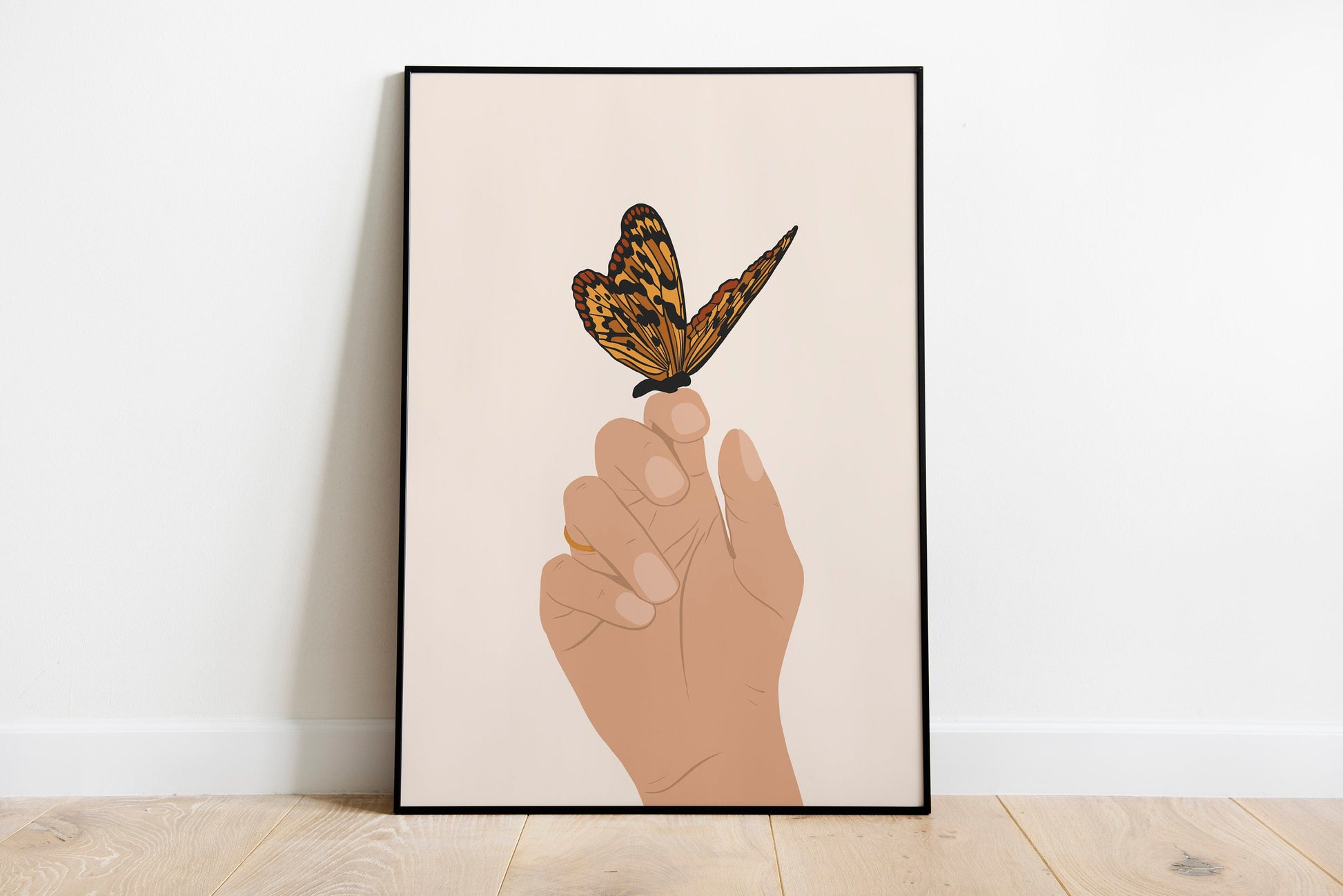 Abstract hand, Hand with butterfly art, Abstract Hand Art Print, Hand Wall Print, Printable Wall Art, Hands Poster ,Boho Hands poster.