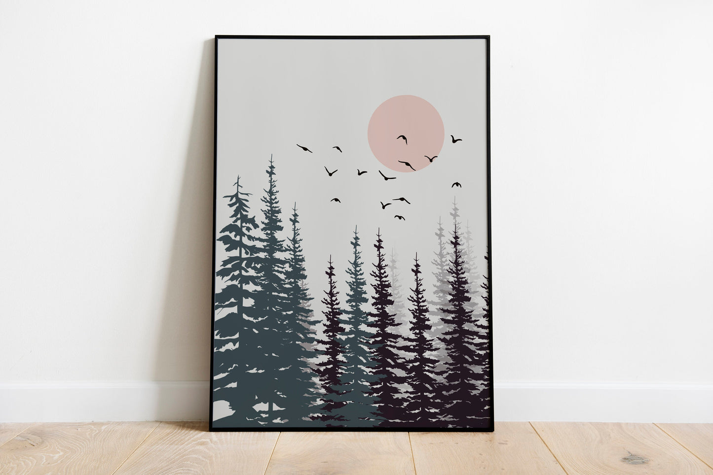 Mid century art,Sun Mountain wall art Print Set of 2, Mid CentryAbstract Sun, Mountain, Minimal wall art, Boho decor Line Sunset Digital Art