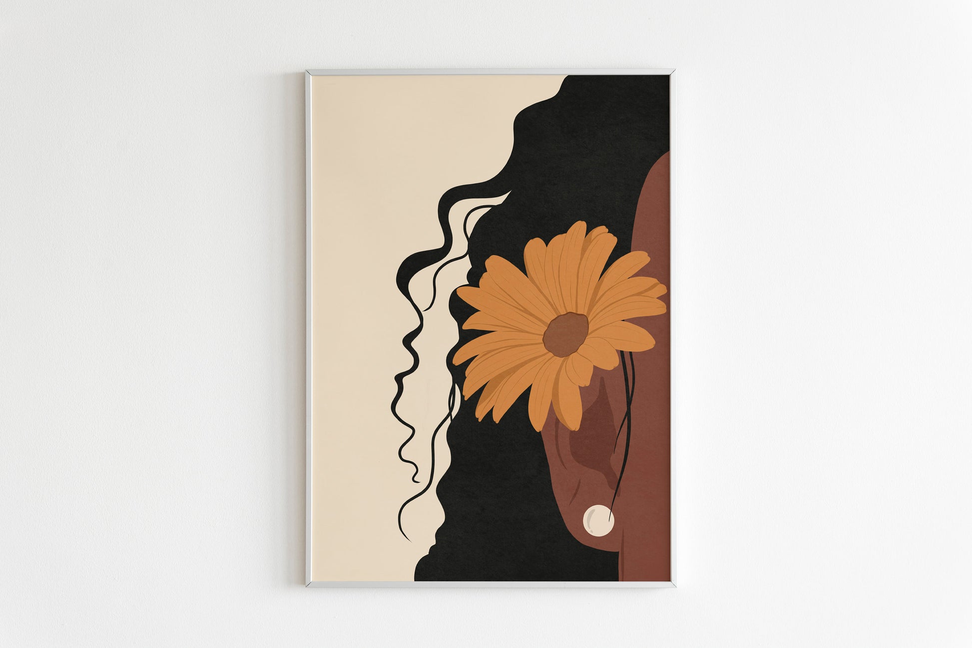 Black Girl Wall Art, Boho Art, Fashion print, Printable Art, Black woman wall art,Botanical art, African American art, Mid century wall art.