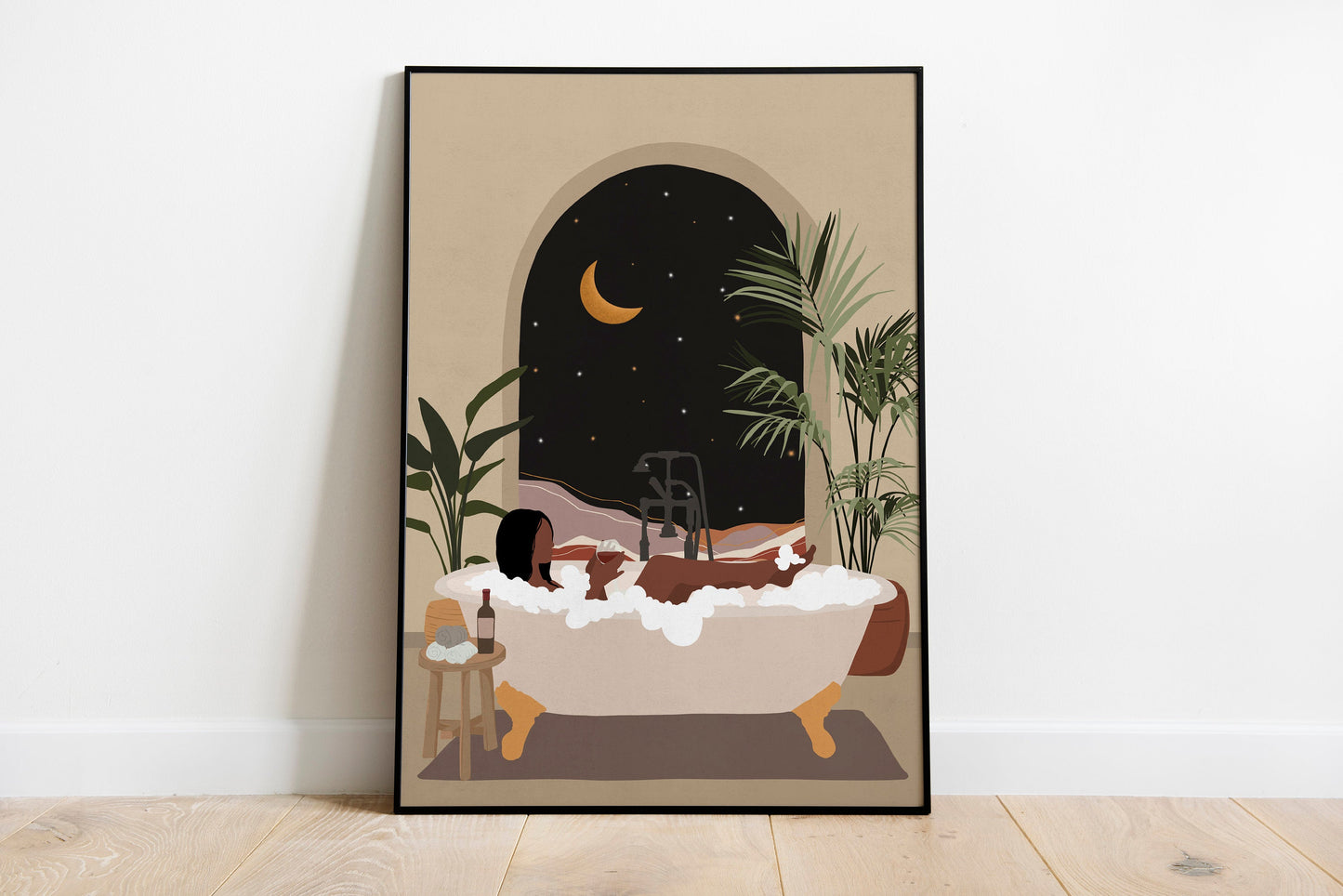 Black Woman in bathtub art,Black woman art, Black art, African woman art, Black girl print, Black girl poster