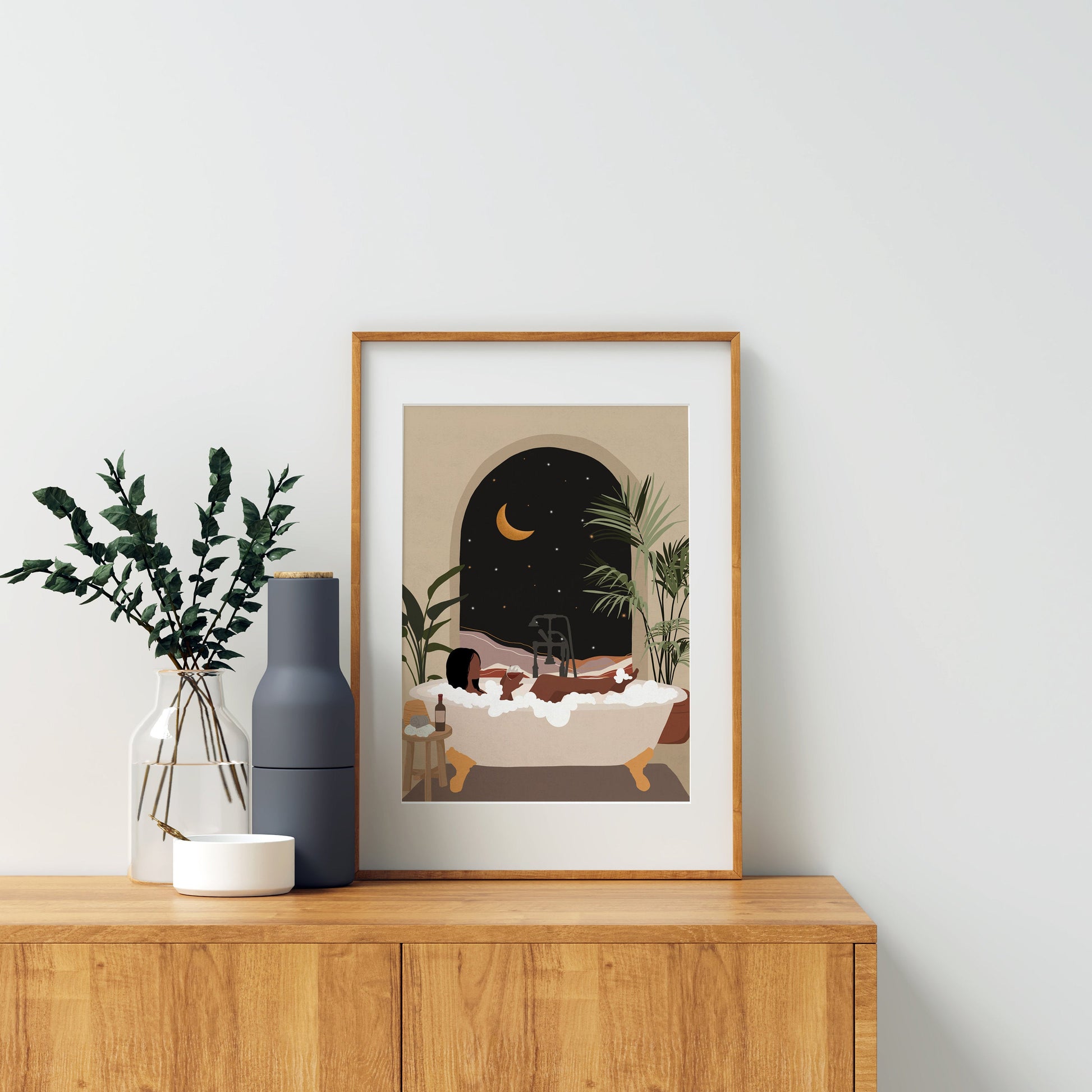 Black Woman in bathtub art,Black woman art, Black art, African woman art, Female in bathtub, Black girl print, Bath art, Black girl poster