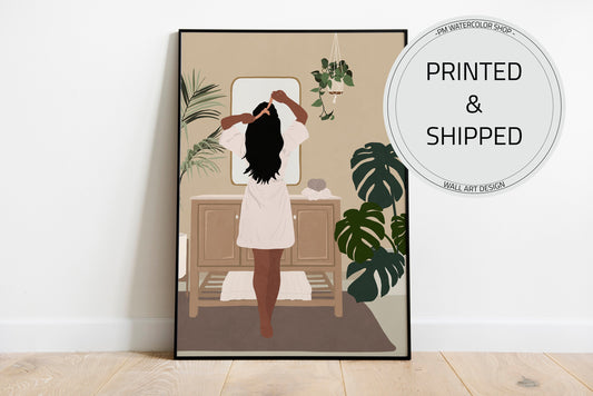 African American Woman, Black Woman Art, Bathroom Poster, Poster, Black Girl, Fashion Poster, Girl Poster, Woman.