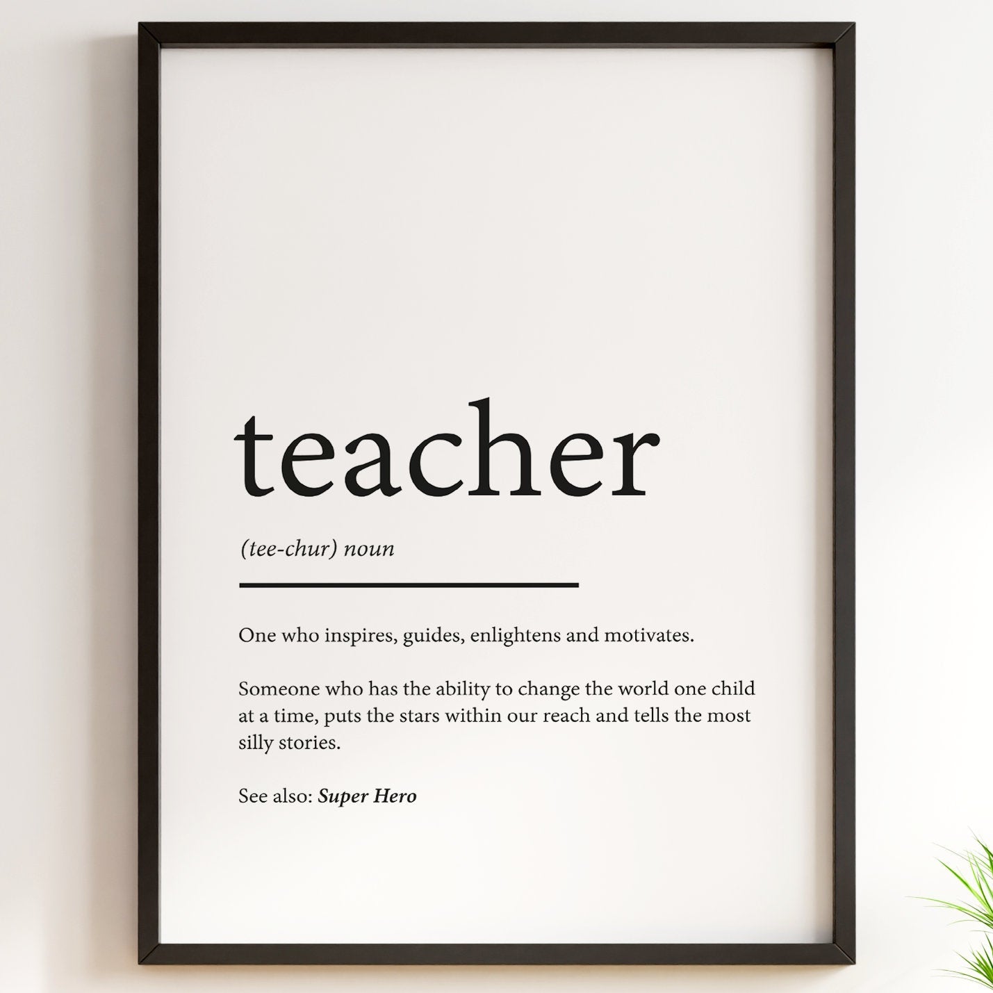Teacher Definition Print | Typography | Family Prints | Gifts | School | Thank you | Poster