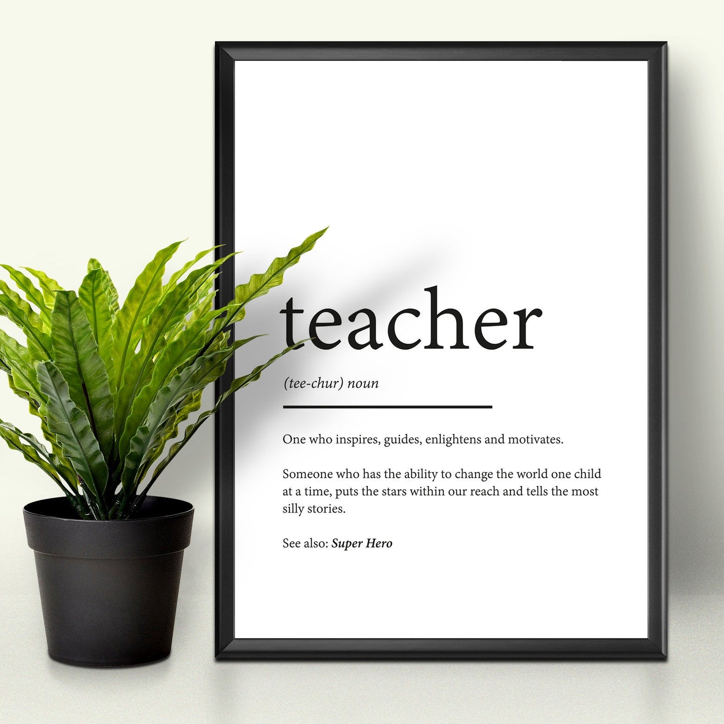 Teacher Definition Print | Typography | Family Prints | Gifts | School | Thank you | Poster