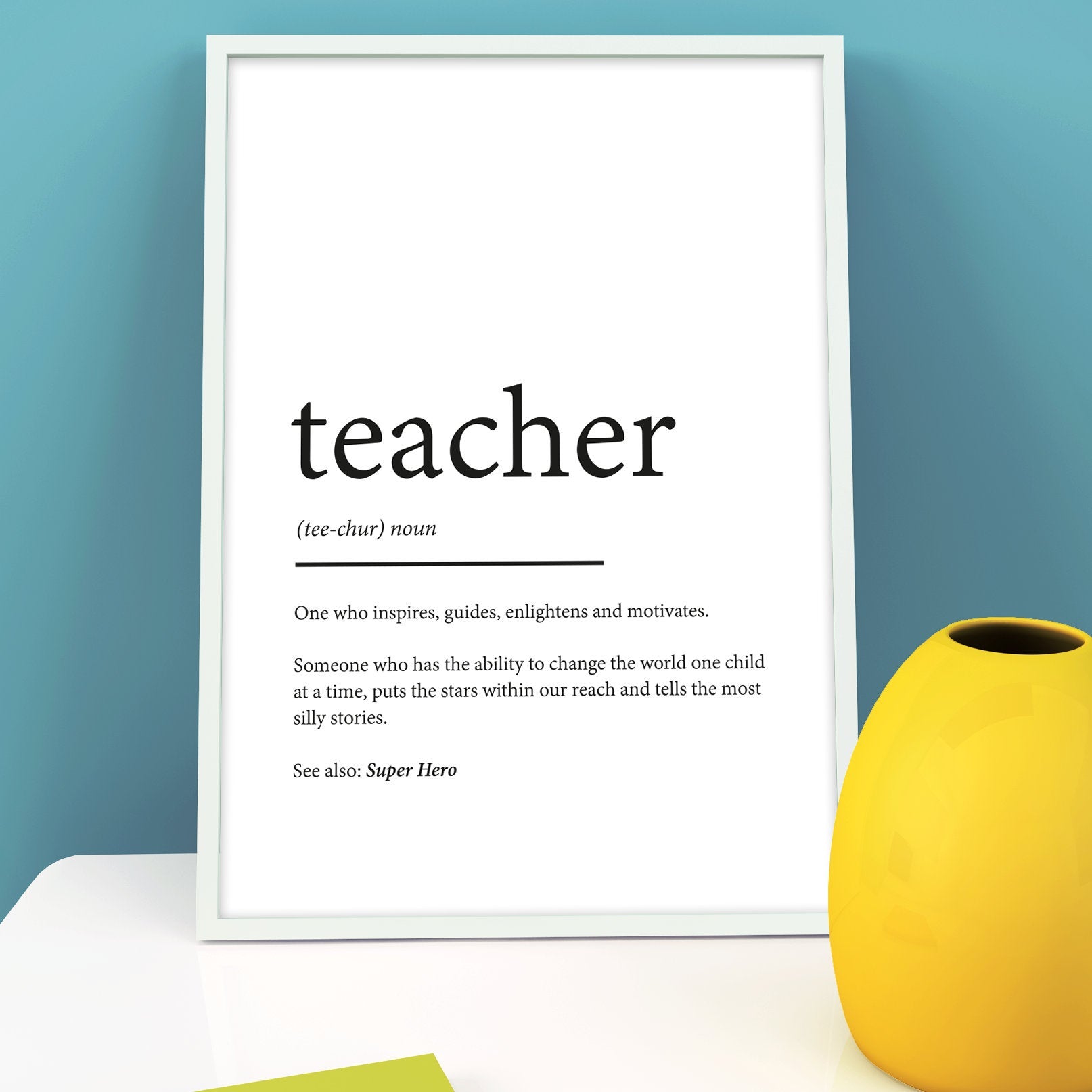 Teacher Definition Print | Typography | Family Prints | Gifts | School | Thank you | Poster