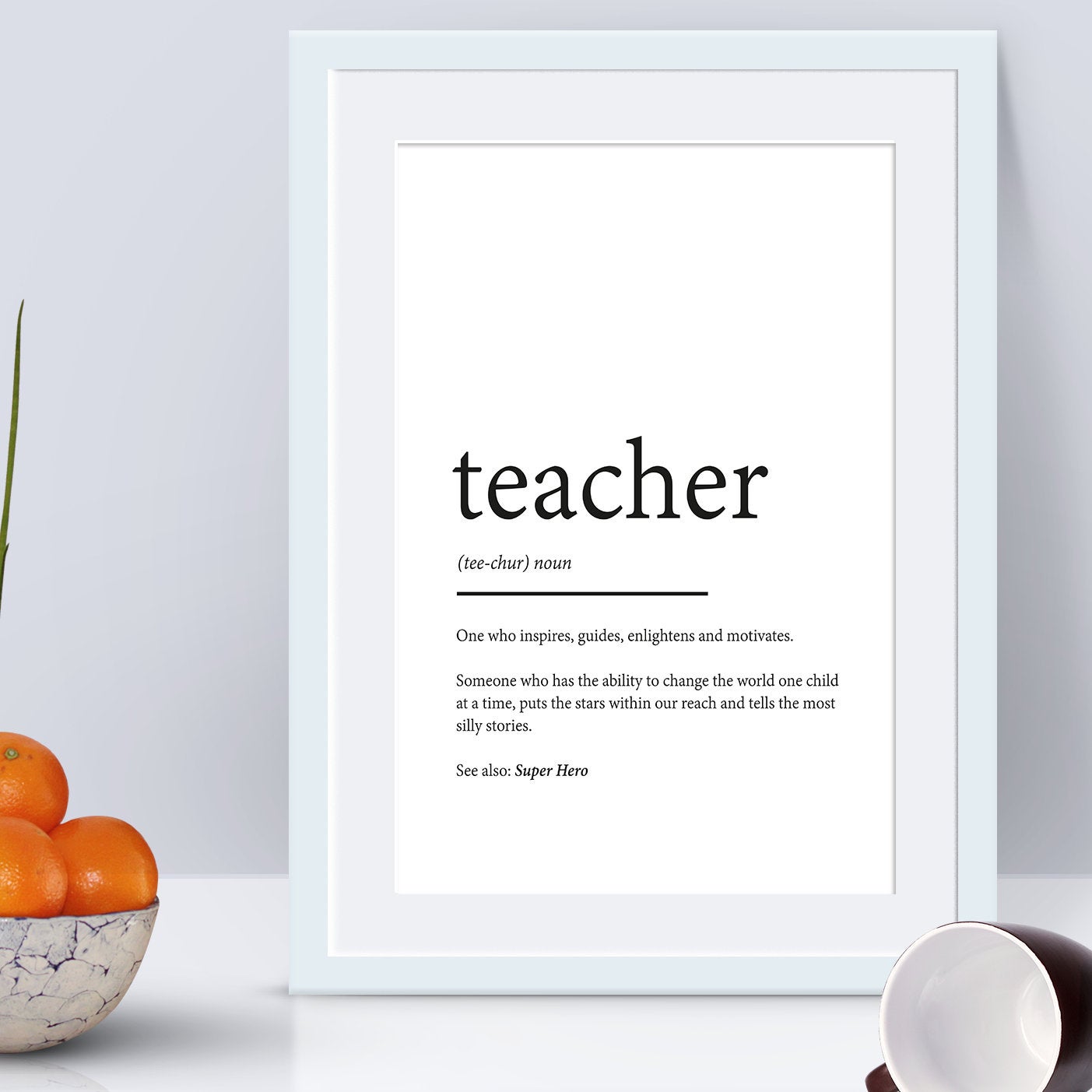 Teacher Definition Print | Typography | Family Prints | Gifts | School | Thank you | Poster