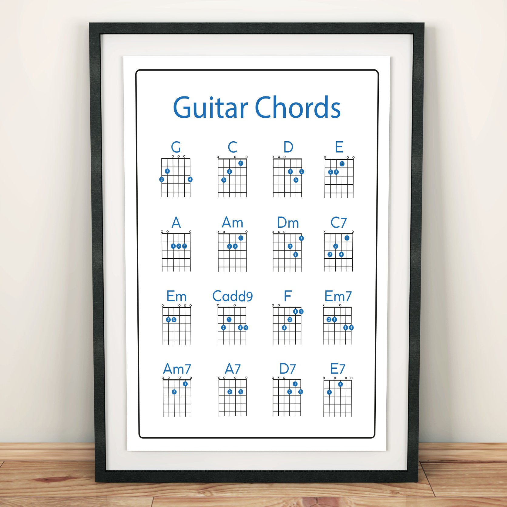 Guitar Chord Print | Music | Gift | Poster | Chords | Birthday
