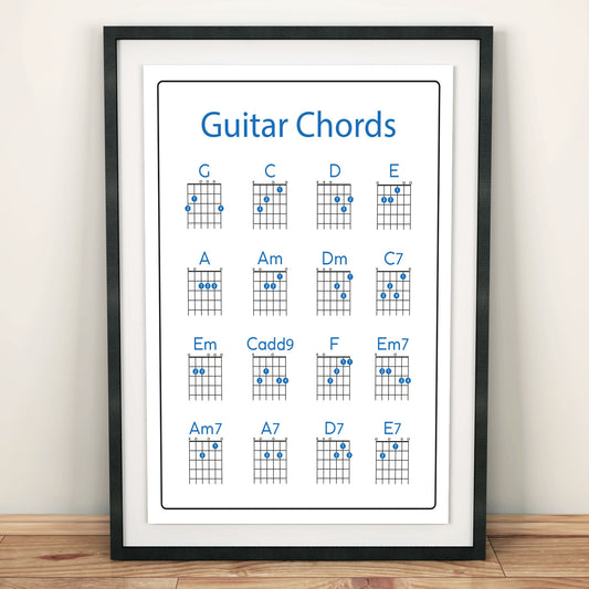 Guitar Chord Print | Music | Gift | Poster | Chords | Birthday
