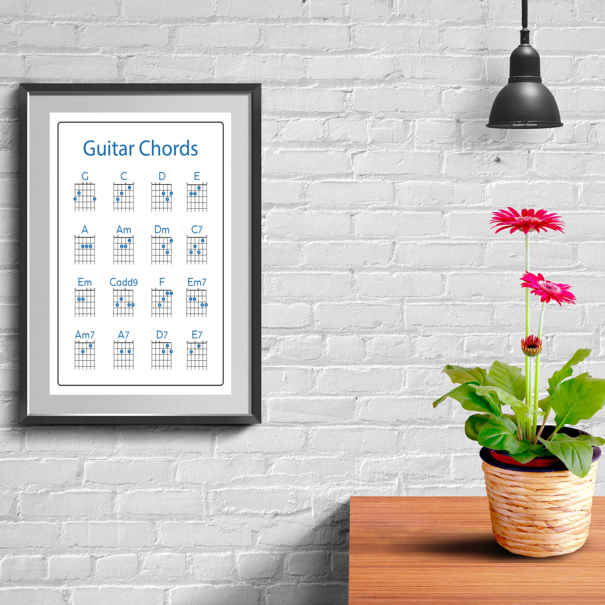 Guitar Chord Print | Learn to Play | Music | Gift | Poster | Chords | Birthday