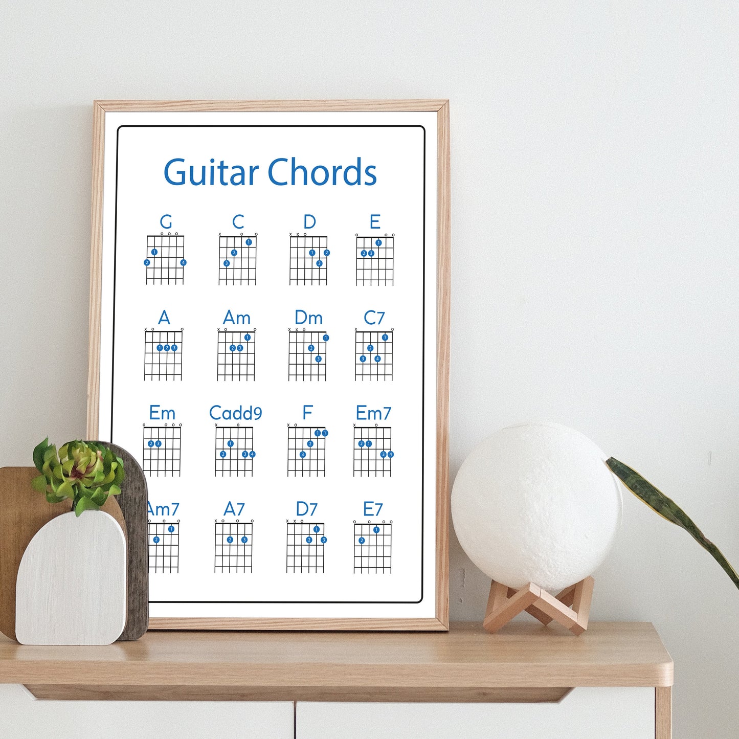 Guitar Chord Print | Learn to Play | Music | Gift | Poster | Chords | Birthday