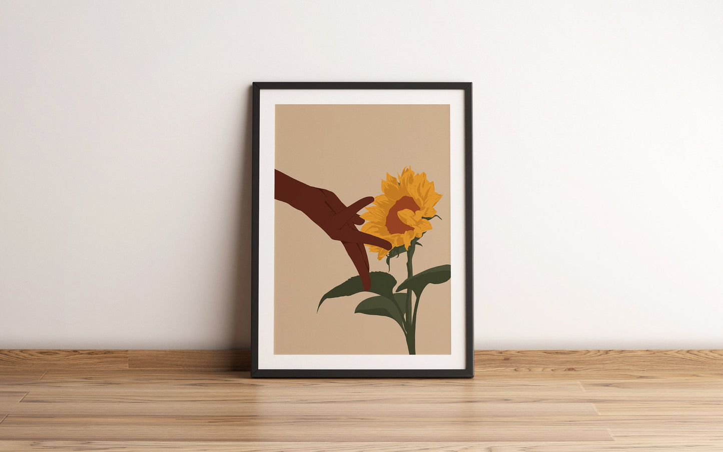 Black Woman Art, Black Art, Black Hand Art, Girl Hand Art, Sunflower Art, Lover Flower Art, Digital Download, Black Girl, Girl And Flower.
