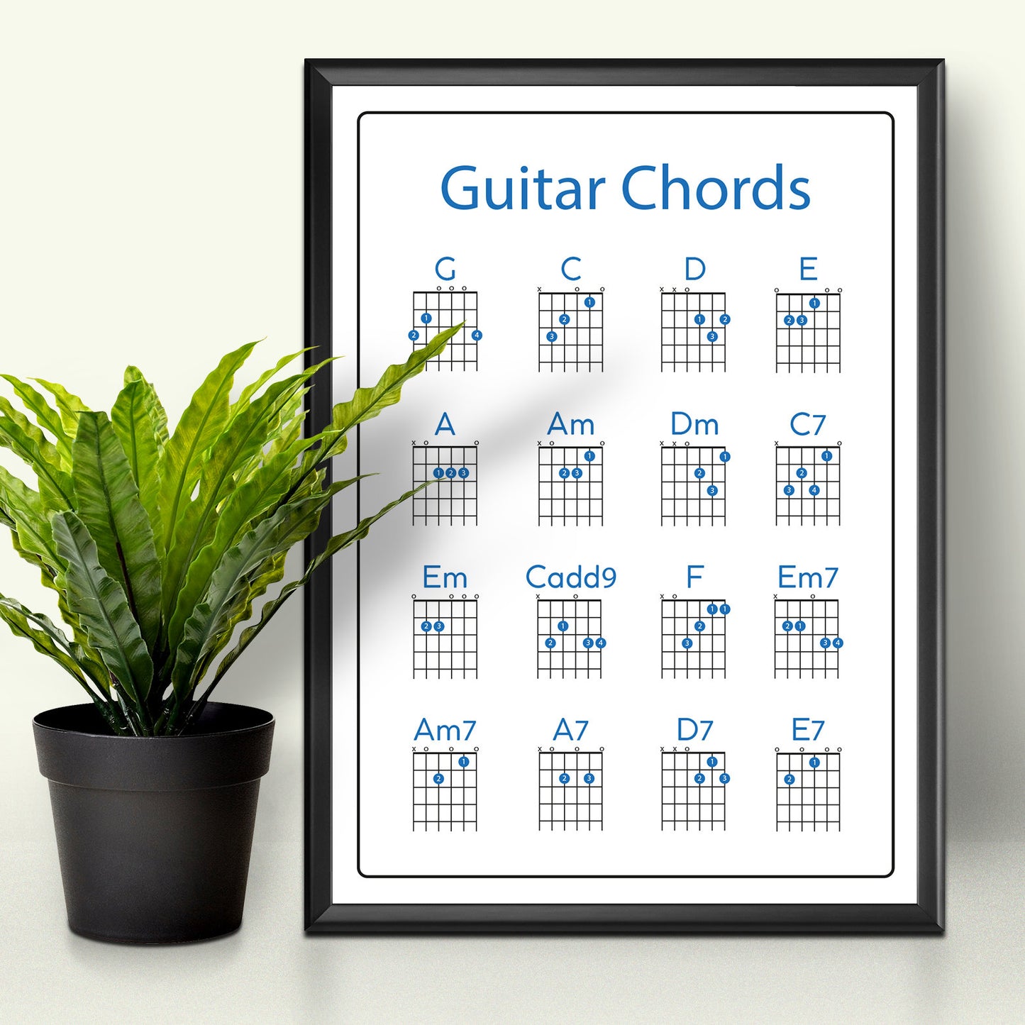 Guitar Chord Print | Learn to Play | Music | Gift | Poster | Chords | Birthday