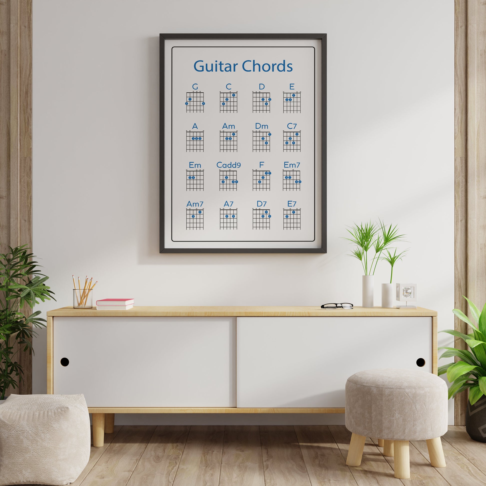 Guitar Chord Print | Learn to Play | Music | Gift | Poster | Chords | Birthday