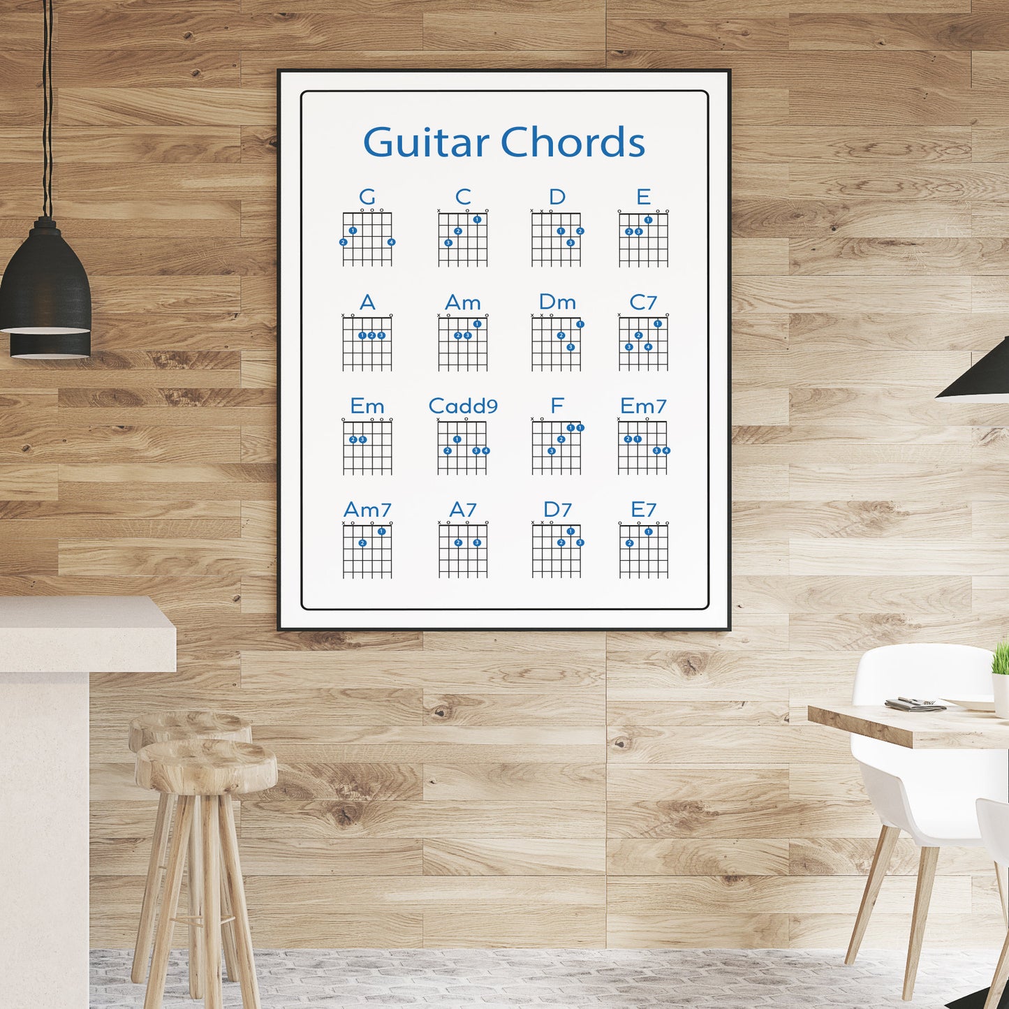Guitar Chord Print | Learn to Play | Music | Gift | Poster | Chords | Birthday