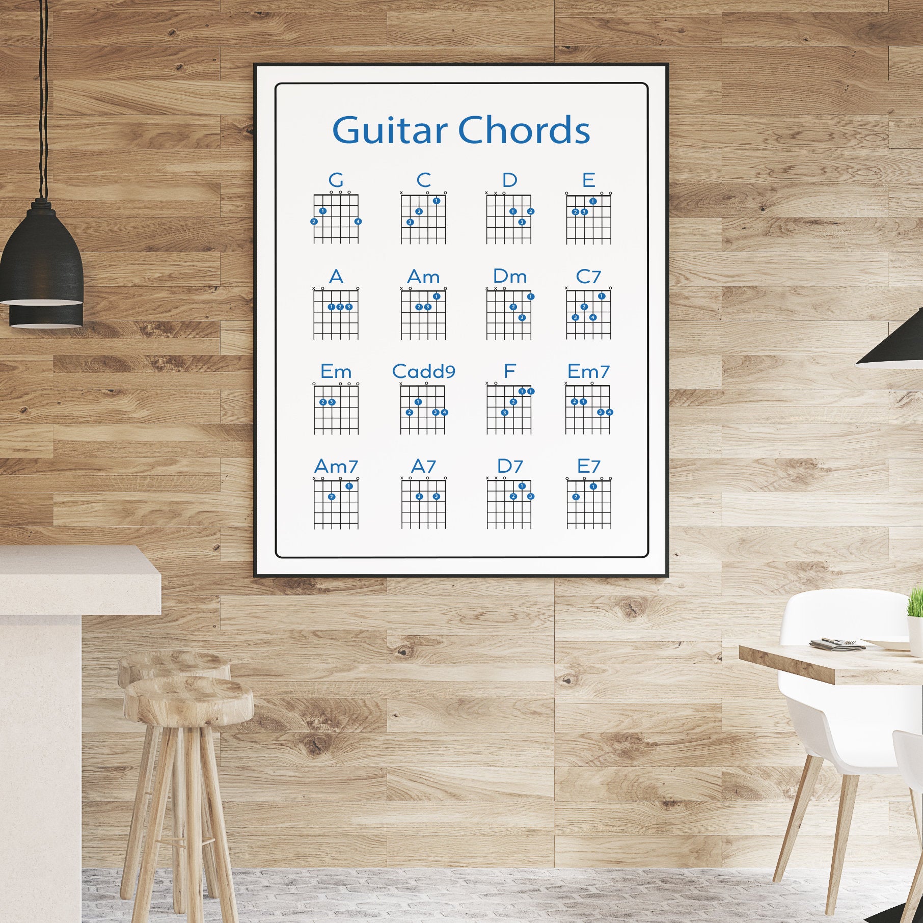 Guitar Chord Print | Learn to Play | Music | Gift | Poster | Chords | Birthday