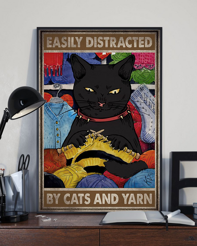 Cat And Yard Canvas Prints Easily Distracted Vintage Wall Art Gifts Vintage Home Wall Decor Canvas - Mostsuit