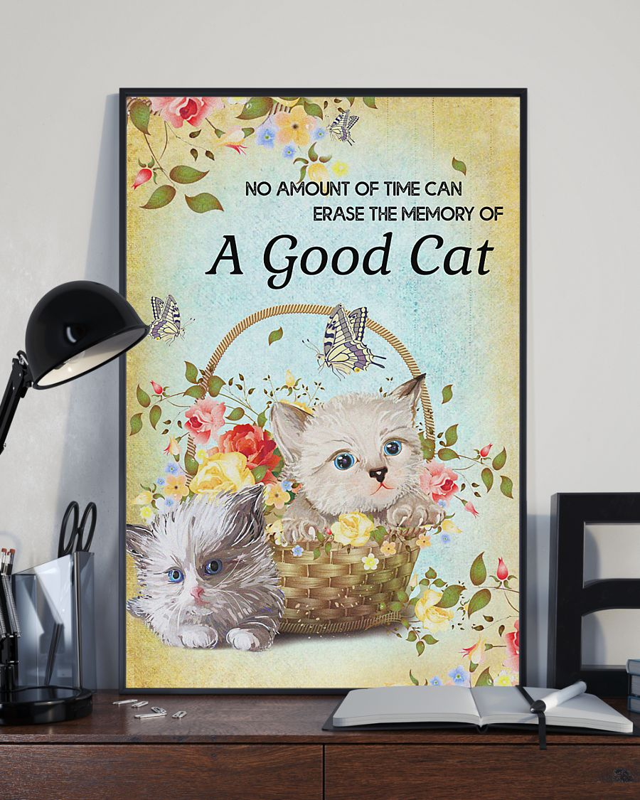 Cat Memorial Poster No Amount Of Time Can Erase The Memory Of A Good Cat Vintage Room Home Decor Wall Art Gifts Idea - Mostsuit