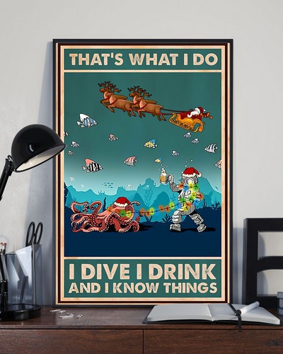 Diving Beer Loves Poster What I Do I Dive I Drink Noel Christmas Room Home Decor Wall Art Gifts Idea - Mostsuit