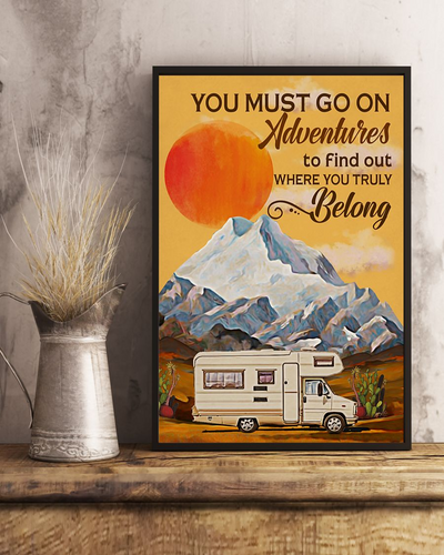 Camping Travel RV Car Poster You Must Go On Adventures Vintage Room Home Decor Wall Art Gifts Idea - Mostsuit