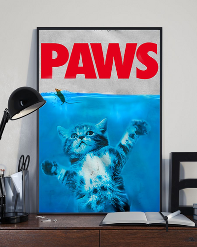 Funny Paws Cat And Mouse Parody Poster Cats Lovers Room Home Decor Wall Art Gifts Idea - Mostsuit