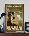 Labrador Dog Canvas Prints Easily Distracted By Dog And Airplanes Vintage Wall Art Gifts Vintage Home Wall Decor Canvas - Mostsuit
