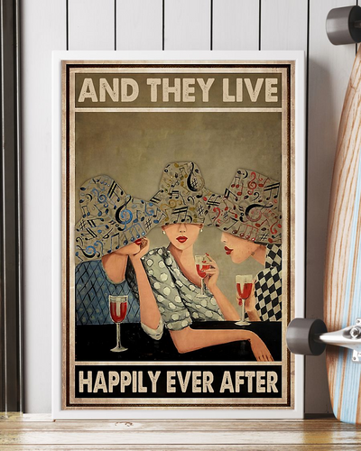 Wine Loves And They Lived Happily Ever After Canvas Prints Vintage Wall Art Gifts Vintage Home Wall Decor Canvas - Mostsuit