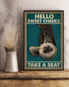 Sloth Loves Poster Why Hello Sweet Cheeks Take A Seat Vintage Room Home Decor Wall Art Gifts Idea - Mostsuit